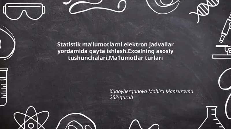 Excel va elektron jadvallar tushunchasi 1