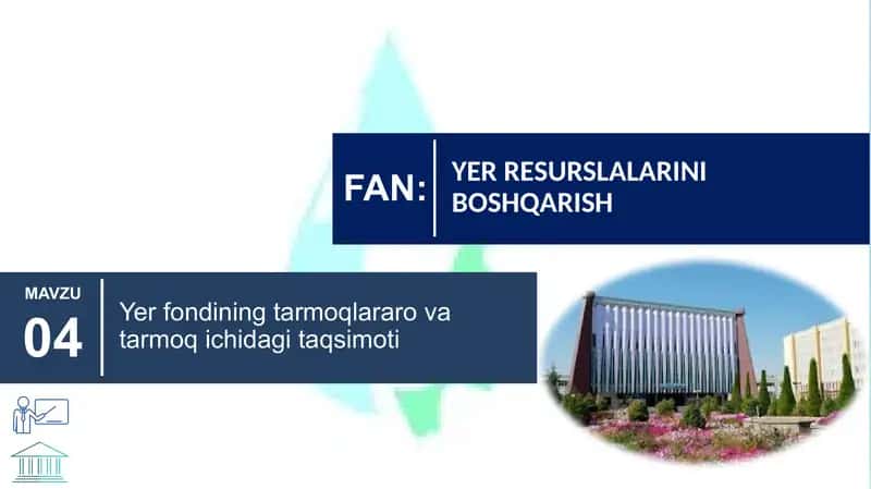 YERRESURSLALARINI BOSHQARISH 1