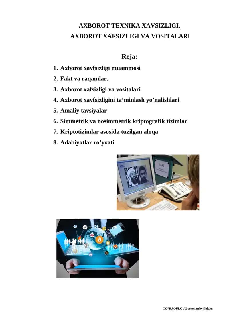 Axborot xavfsizligi 1