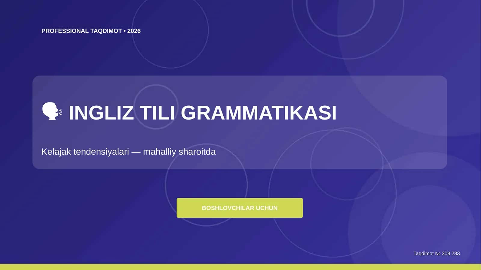 INGLIZ TILI GRAMMATIKASI 1