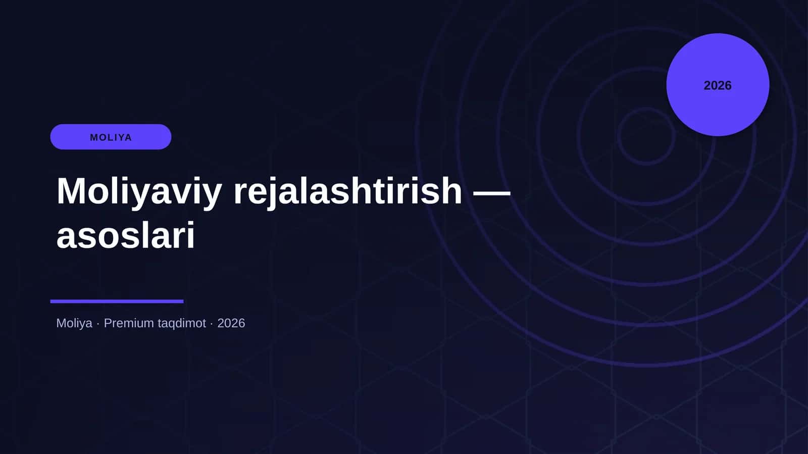 Moliyaviy rejalashtirish — asoslari 1