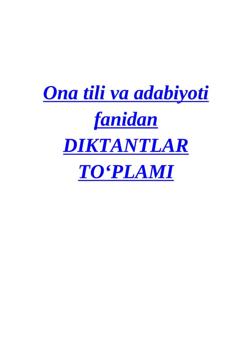 DIKTANTLAR TO‘PLAMI 1