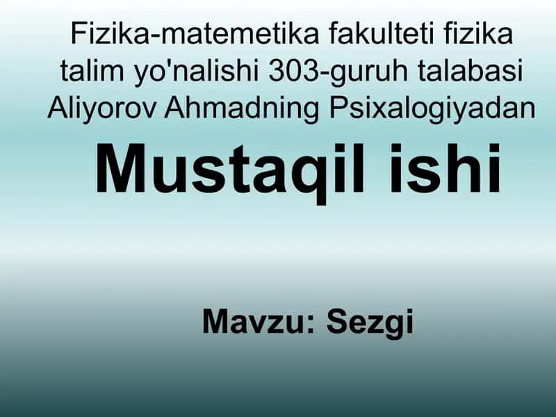 Sezgi 1