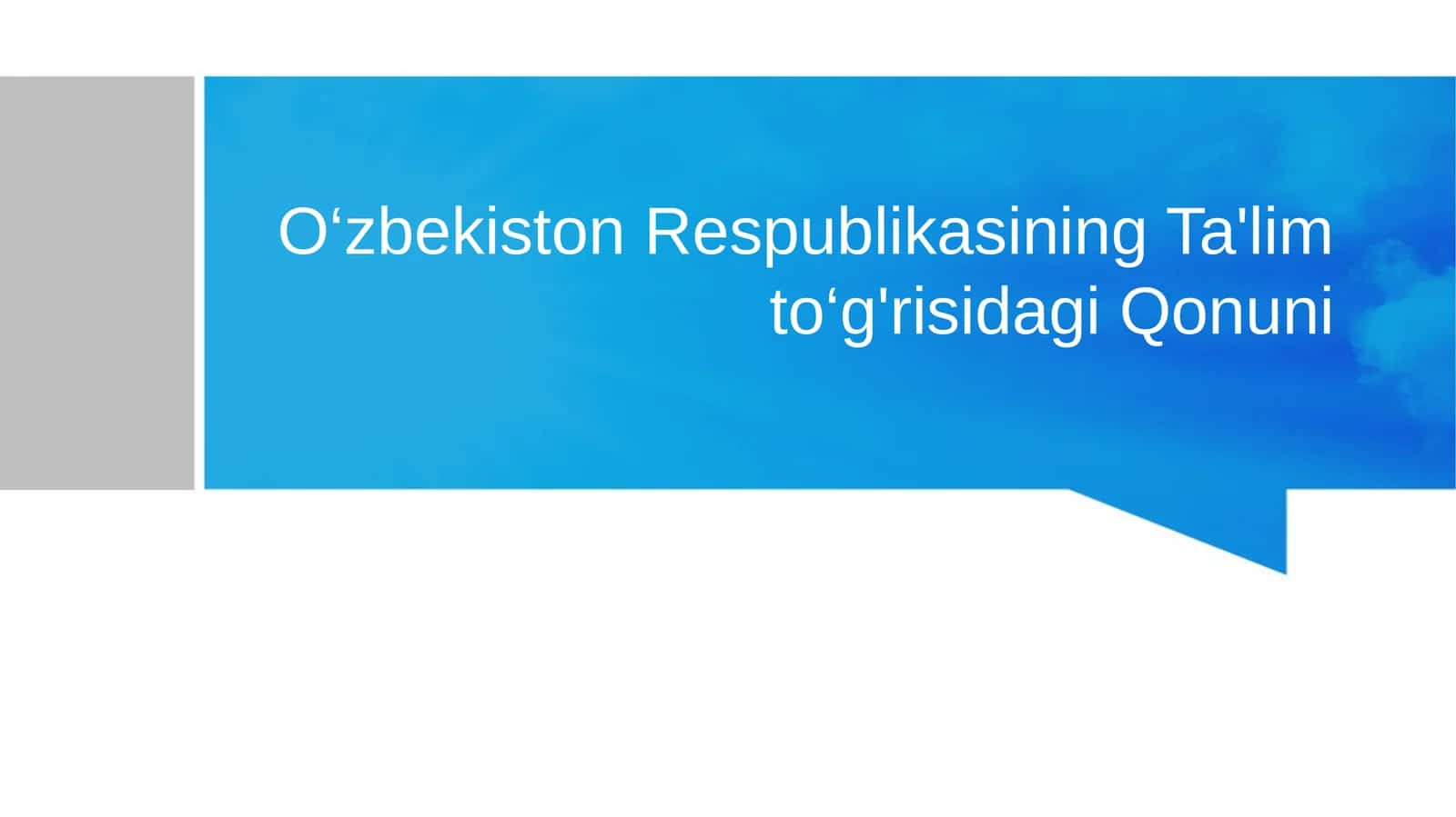 O‘zbekiston Respublikasining Ta'lim to‘g'risidagi Qonuni 1