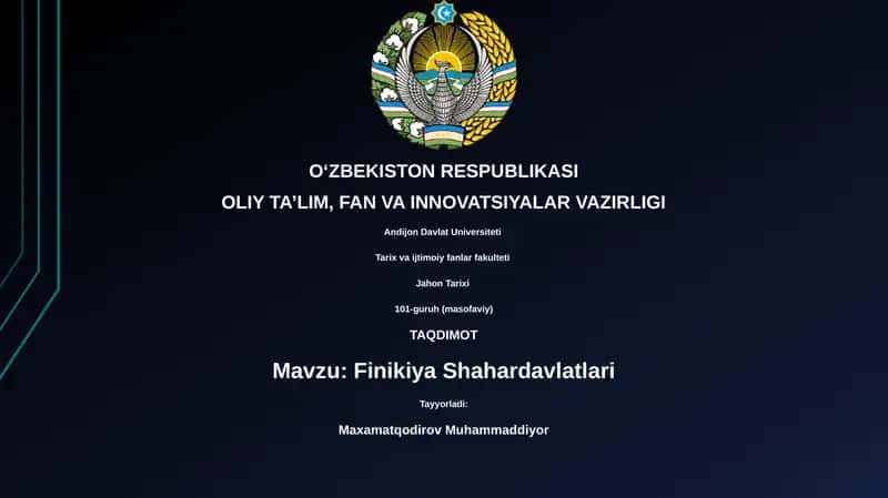 Finikiya Shahardavlatlari 1