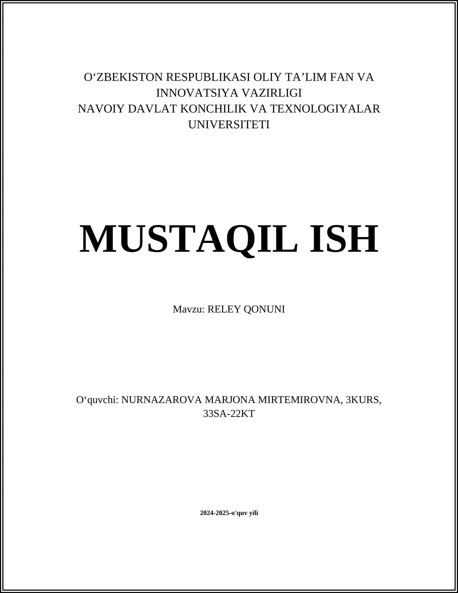 RELEY QONUNI 1