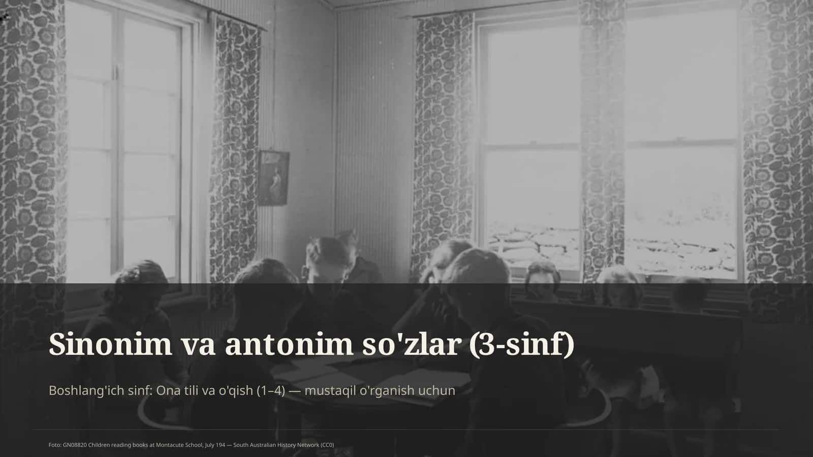 Sinonim va antonim so'zlar (3-sinf) 1