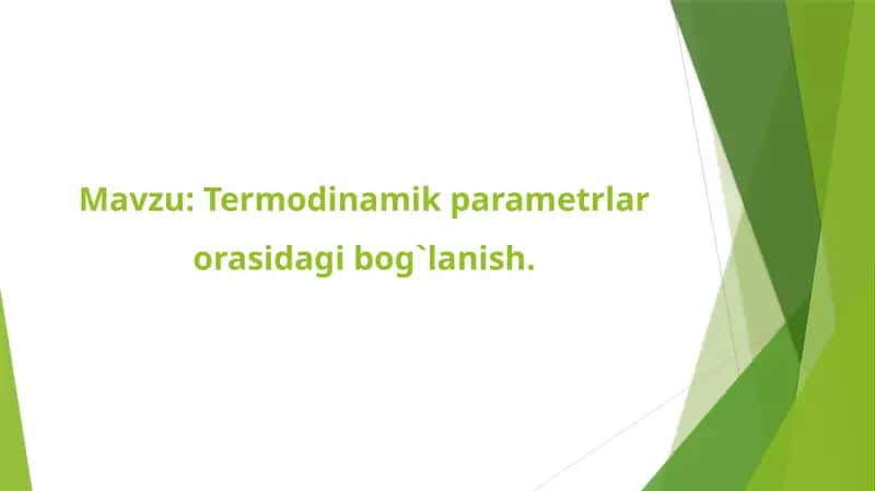Issiqlik texnikasi kursi 1
