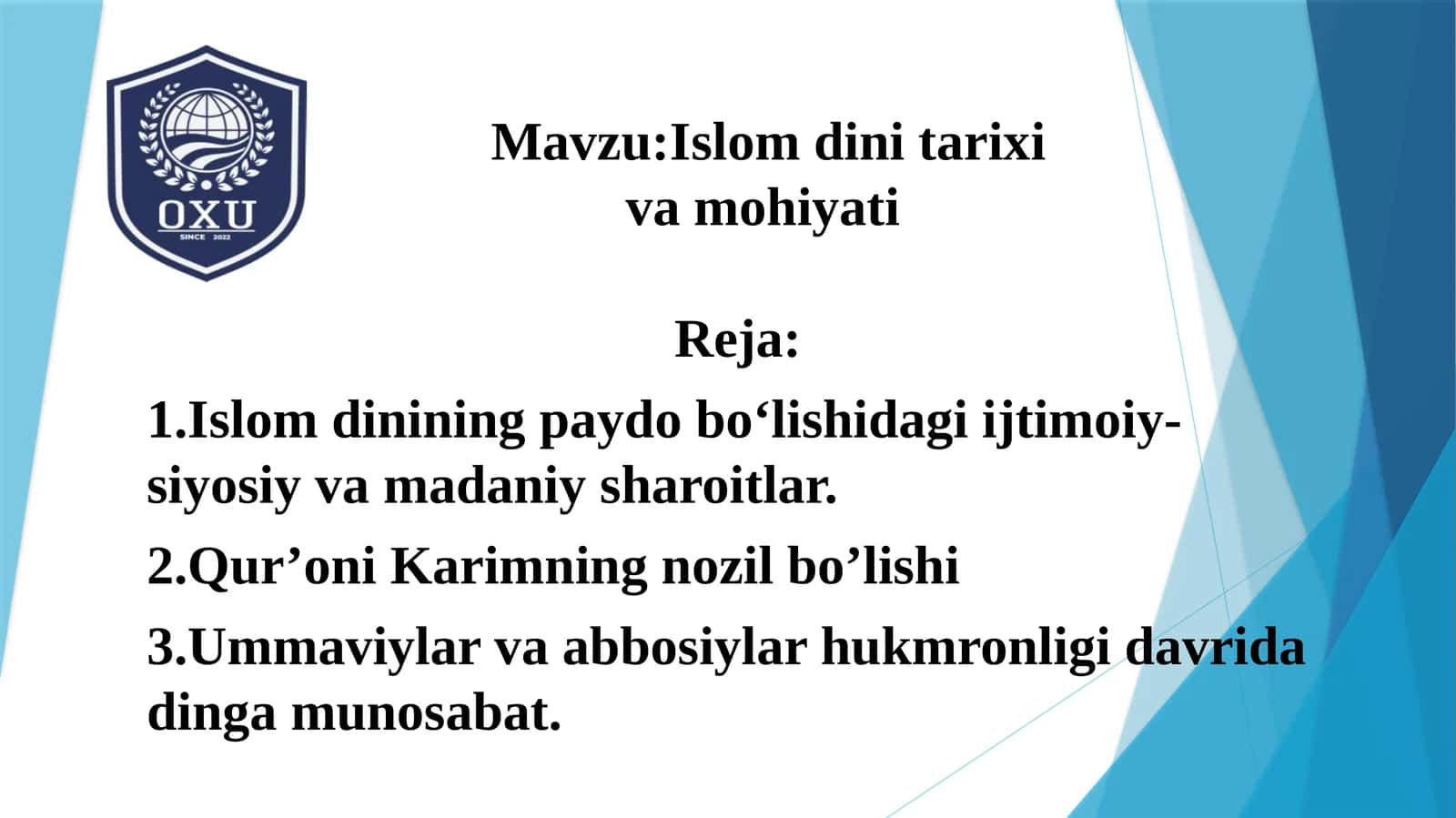 Islam dini tarixi va mohiyati 1