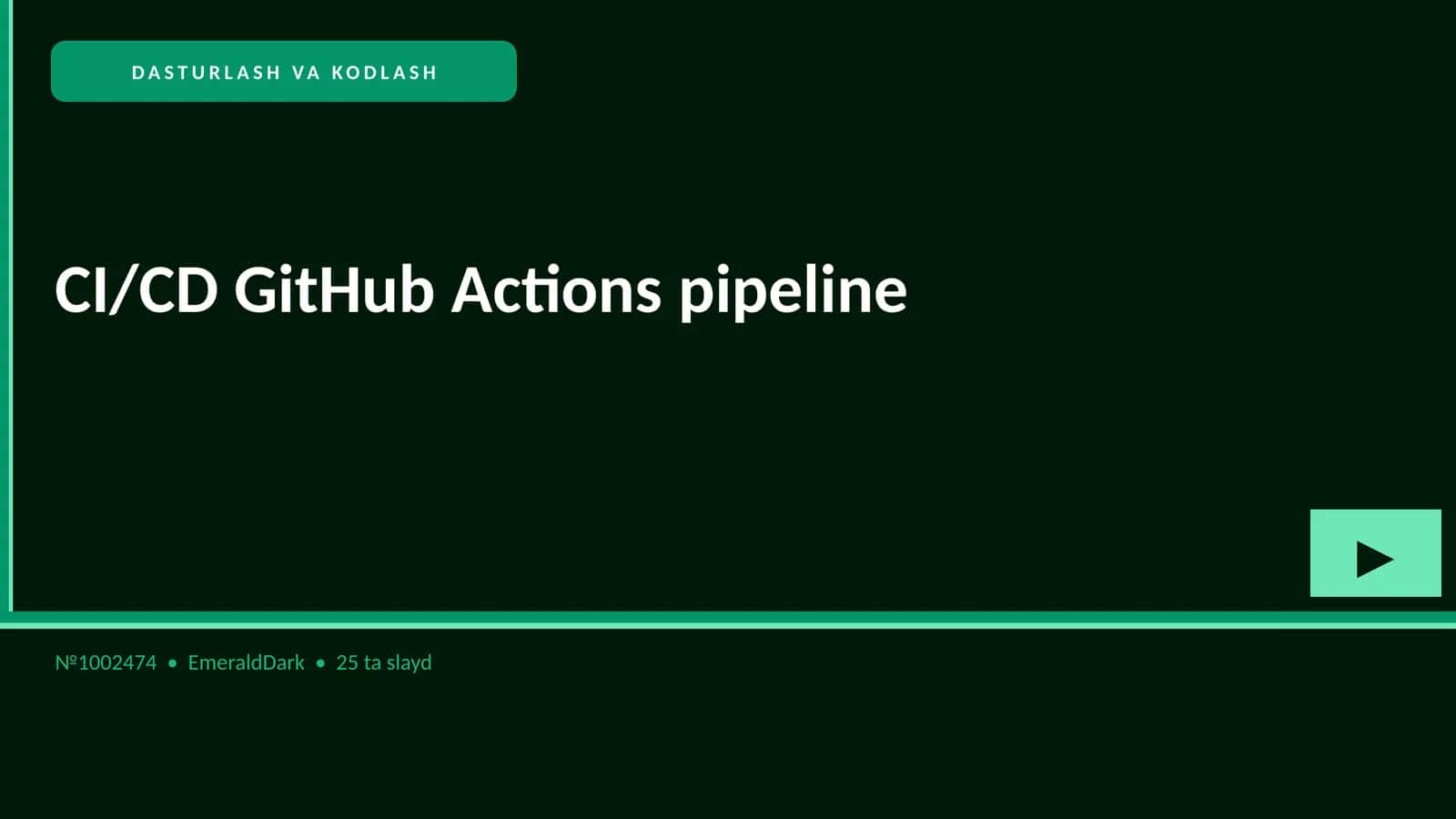 CI/CD GitHub Actions pipeline 1