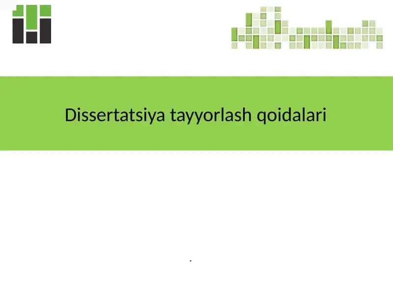 Dissertatsiyatayyorlash qoidalari 1