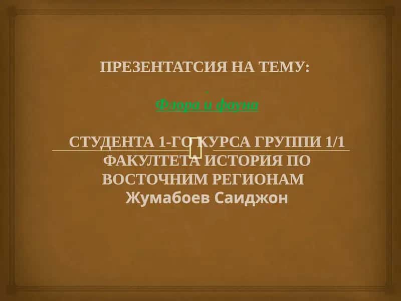 Флора и фауна презентация 1