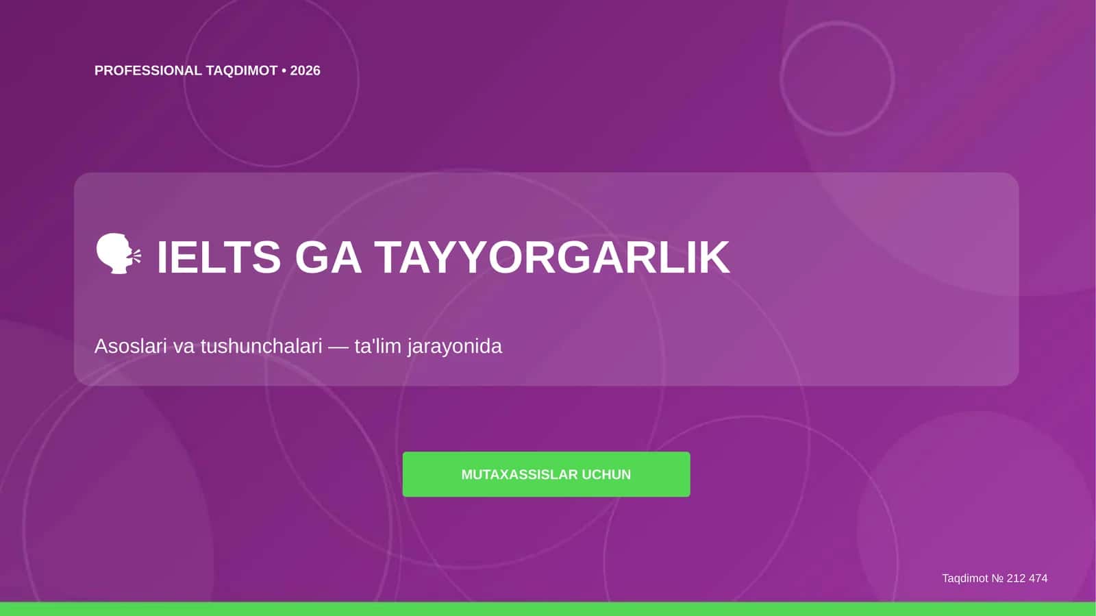PROFESSIONAL TAQDIMOT • 2026 1