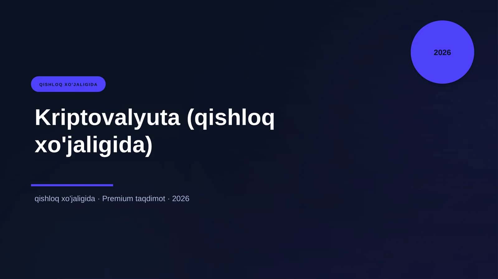Kriptovalyuta (qishloq xo'jaligida) 1