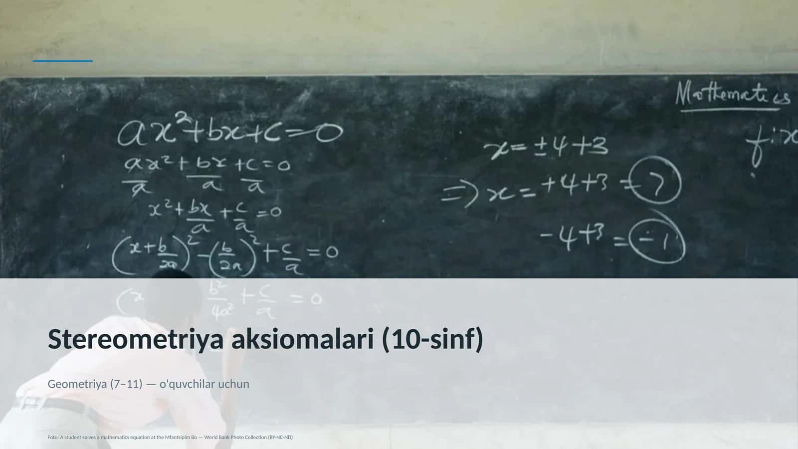 Stereometriya aksiomalari (10-sinf) 1