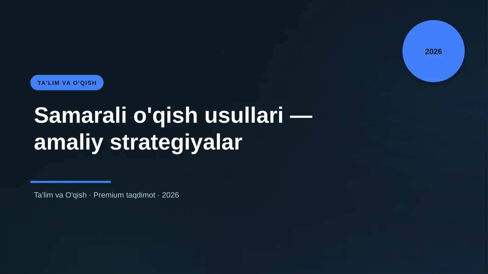 Samarali o'qish usullari — amaliy strategiyalar 1