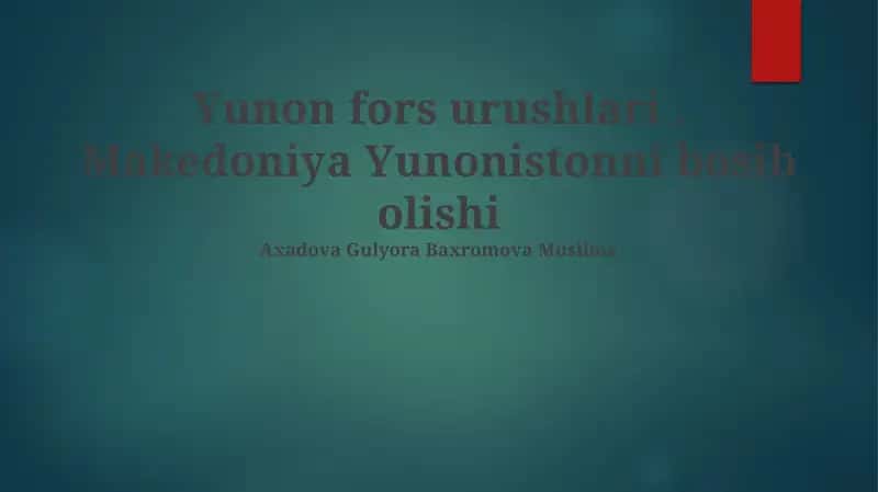 Yunon-Fors urushlari 1