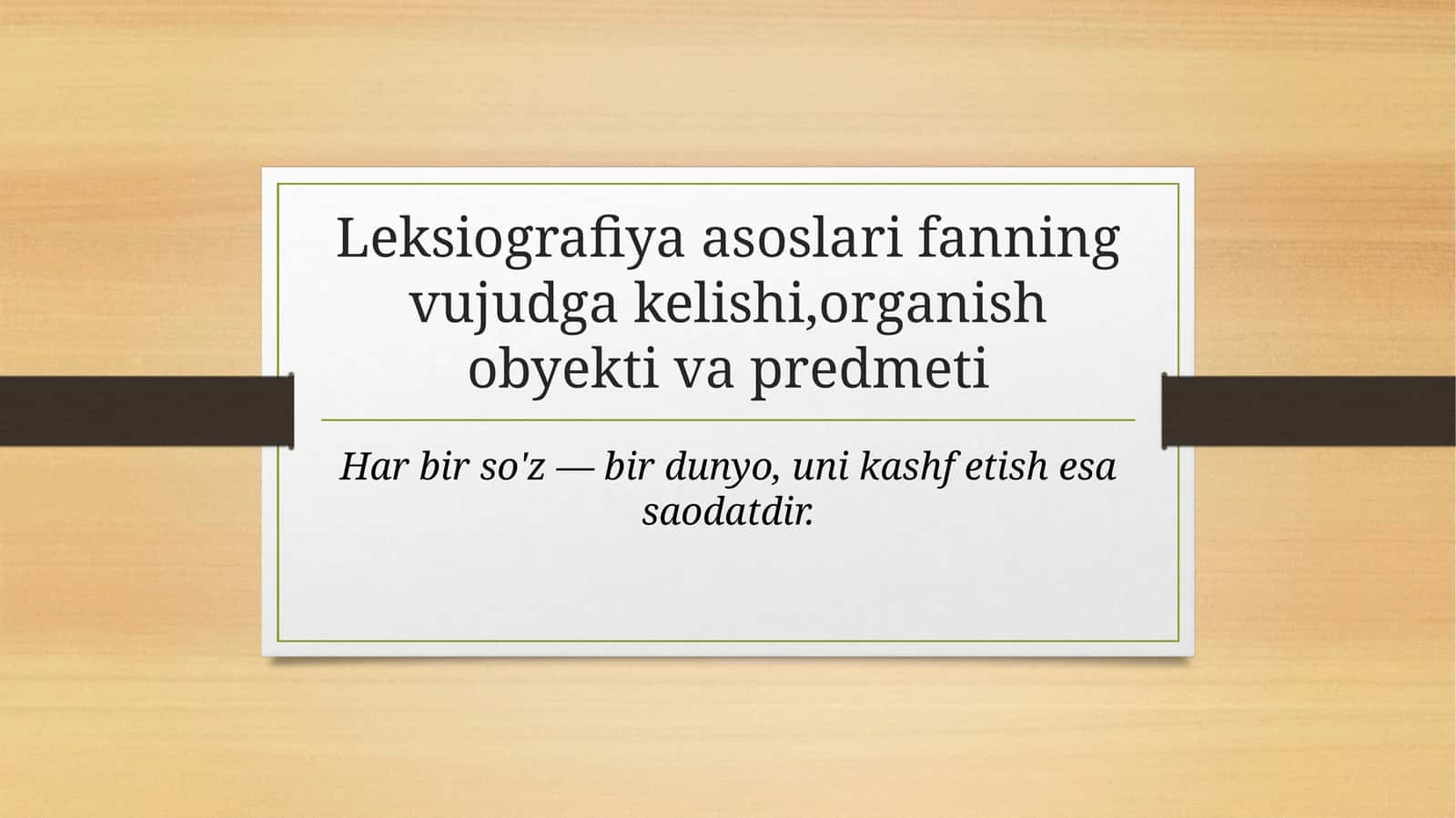 Leksiografiya asoslari 1