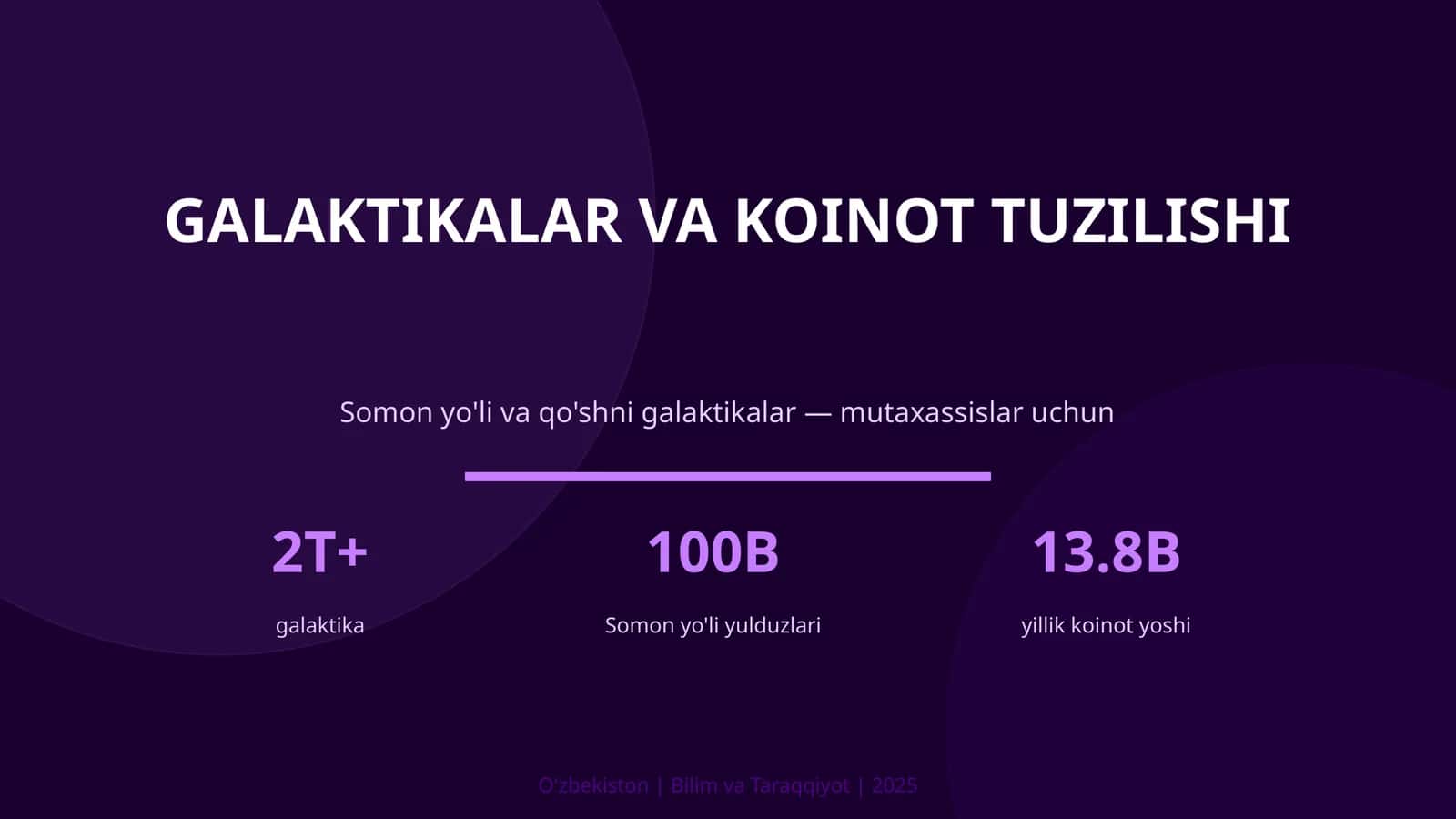 GALAKTIKALAR VA KOINOT TUZILISHI 1