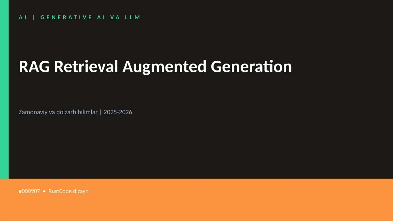 RAG Retrieval Augmented Generation 1