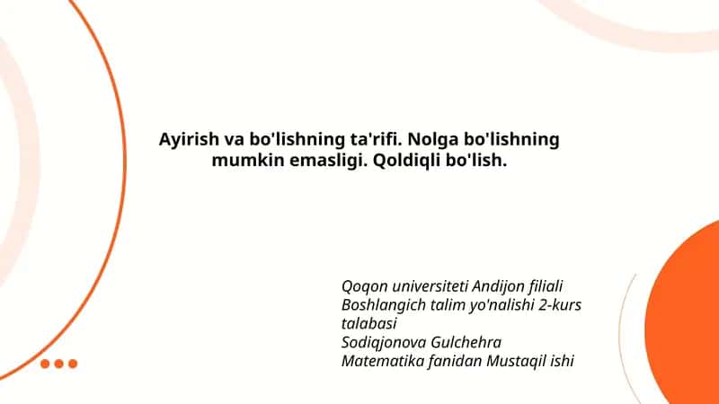 Ayirish va bo'lishning ta'rifi 1