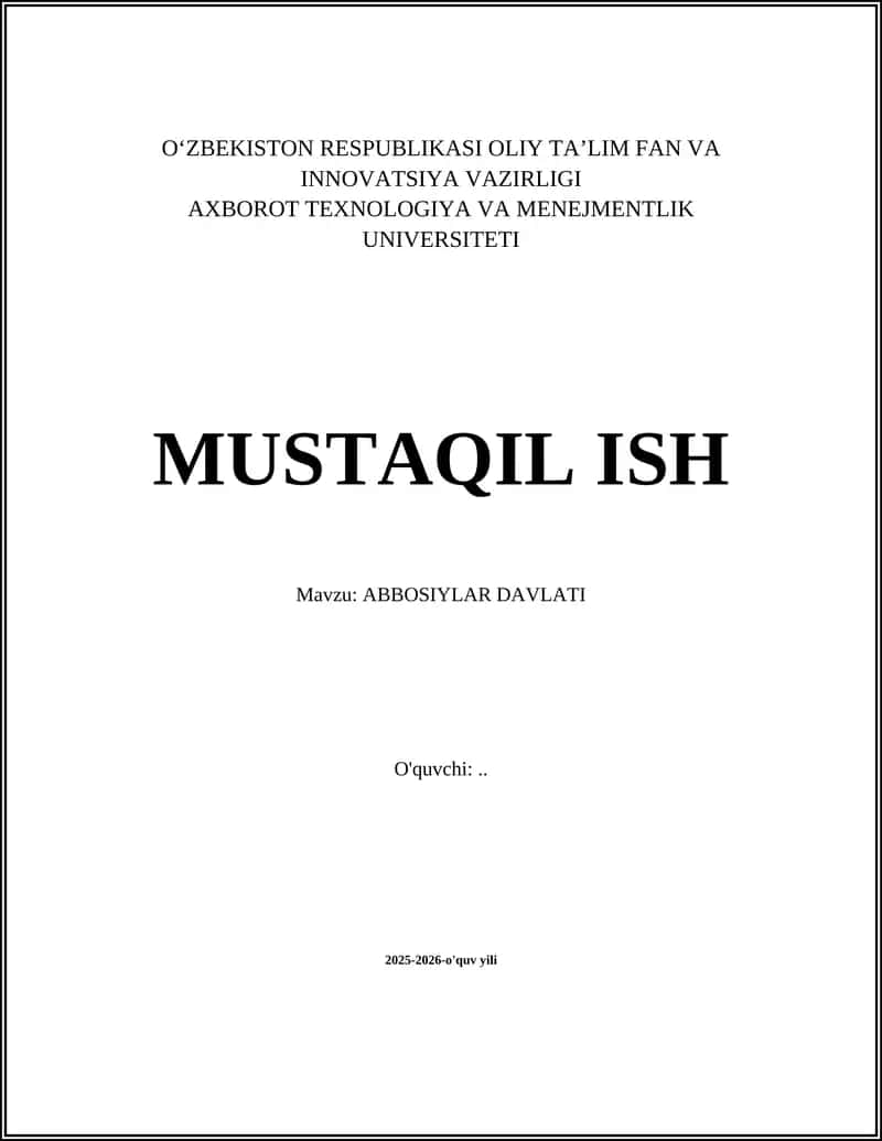 Abbosiylar Davlati 1