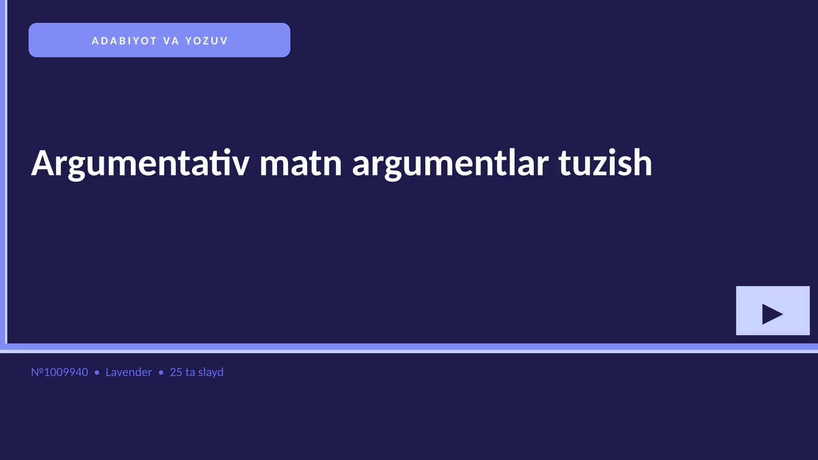 Argumentativ matn argumentlar tuzish 1