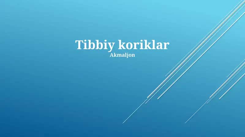 Tibbiy koriklar 1