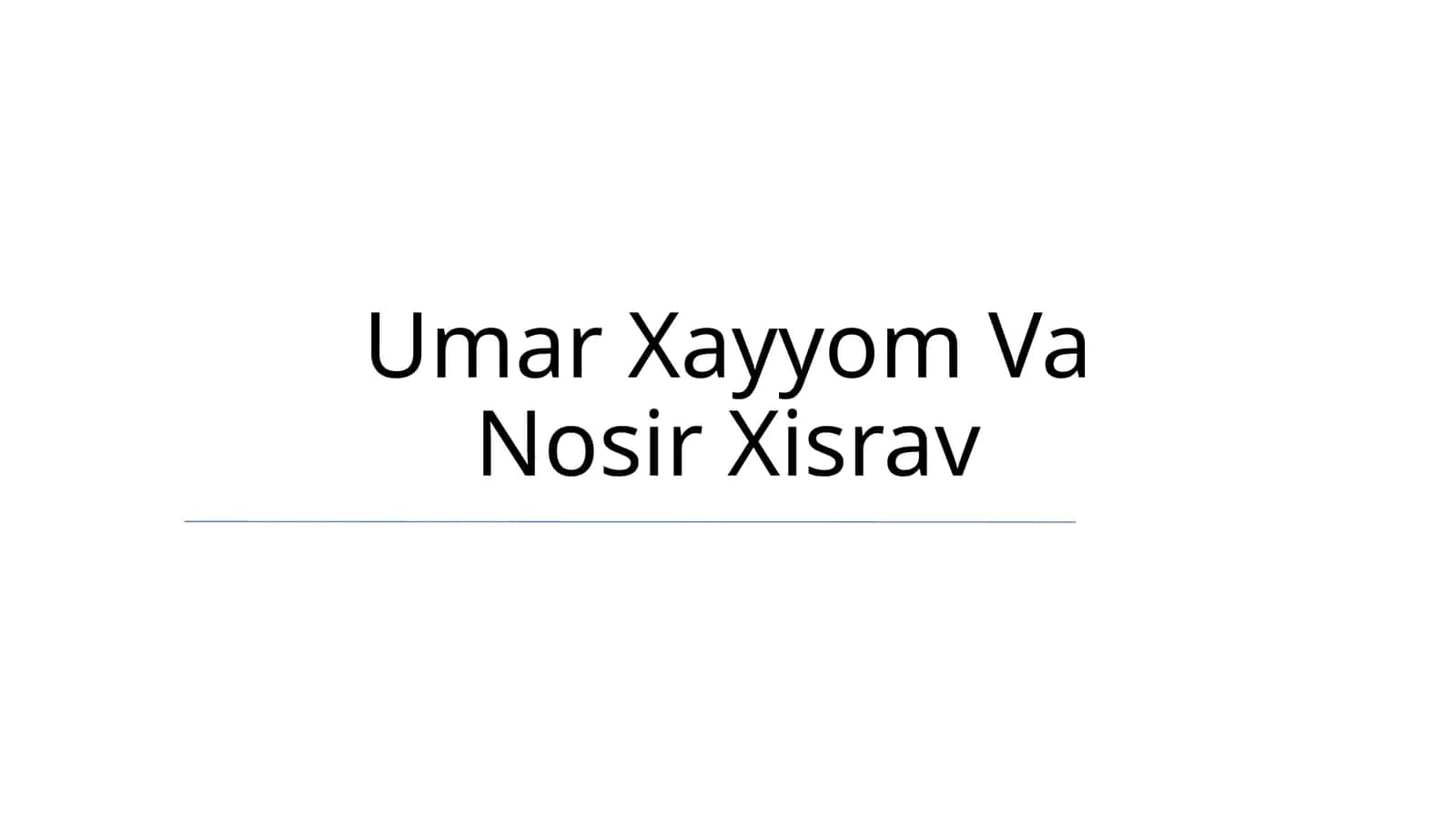 Umar Xayyom Va Nosir Xisrav 1