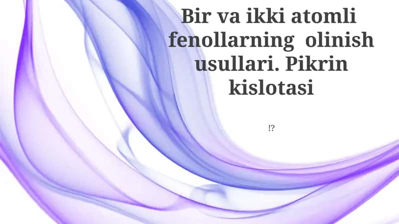 Pikrin kislotasi!? 1