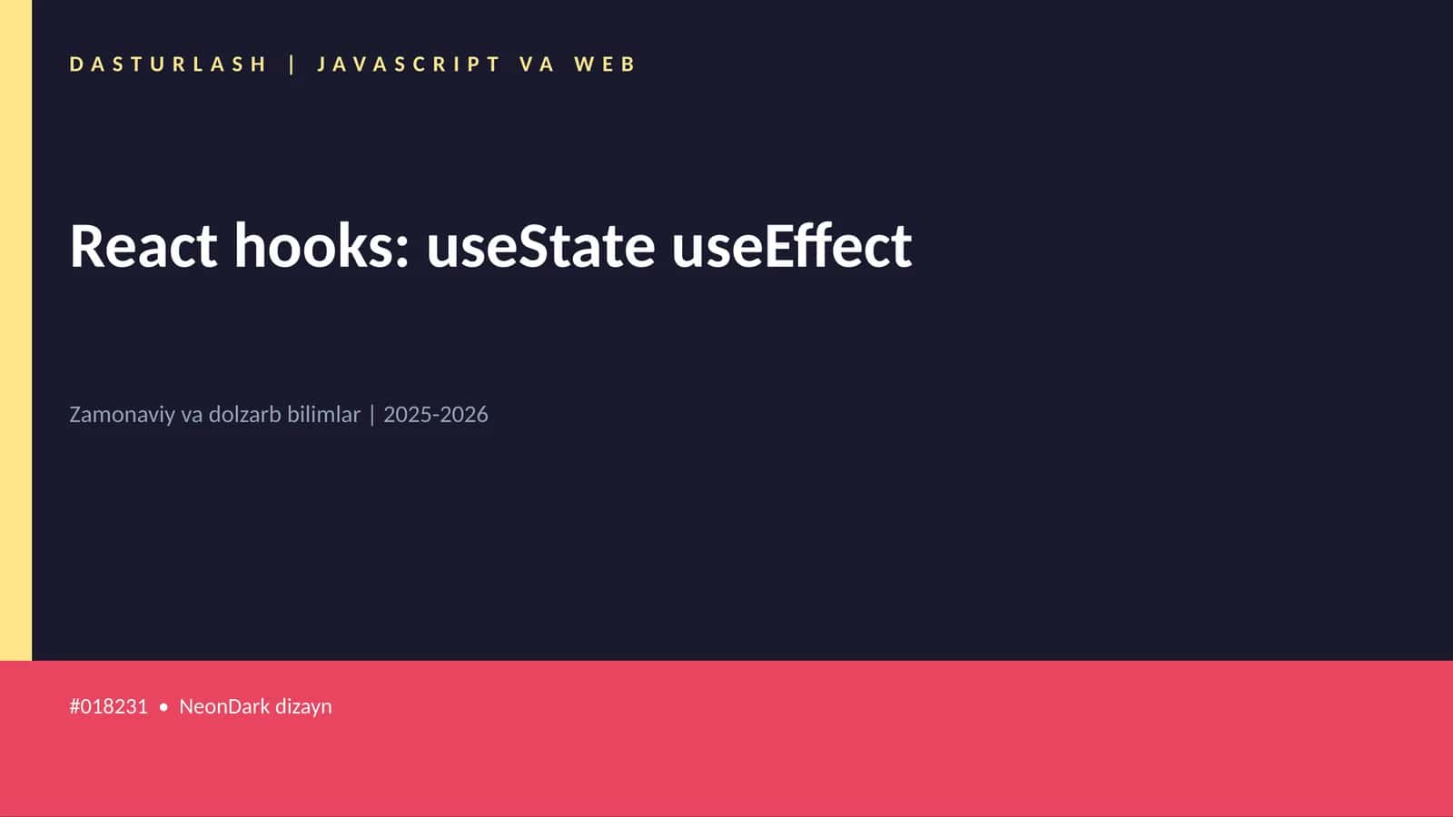 React hooks: useState useEffect 1