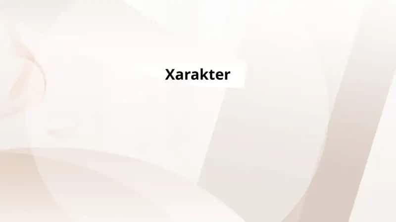 Xarakter 1
