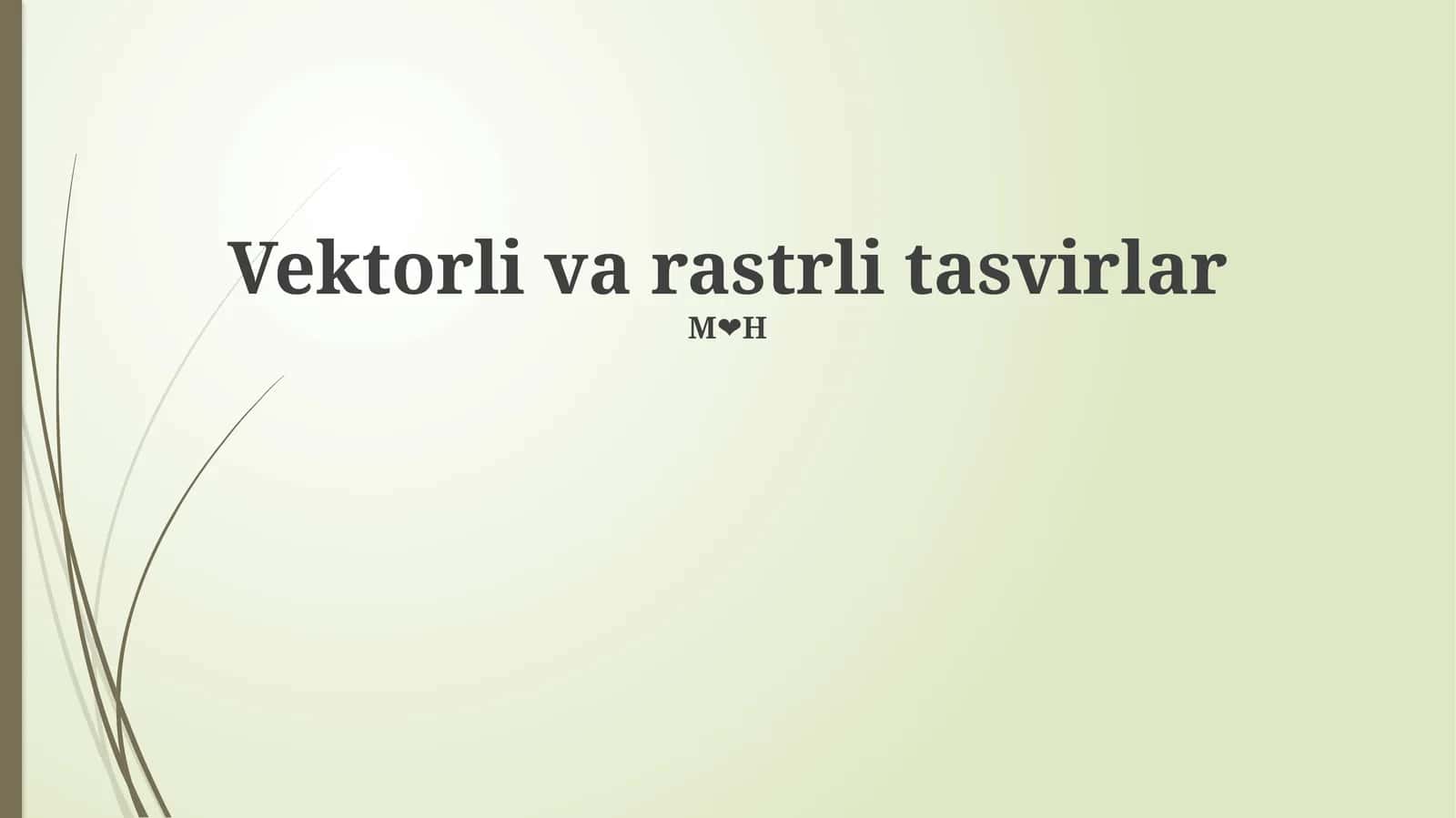 Vektorli va Rastrli Tasvirlar 1