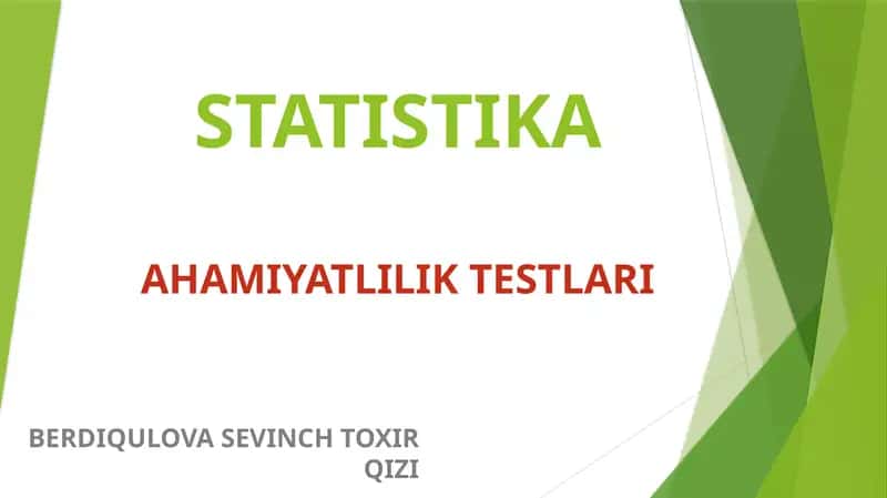AHAMIYATLILIK TESTLARI 1