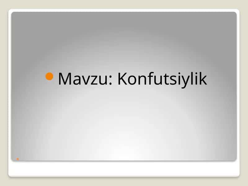 Konfutsiylik 1