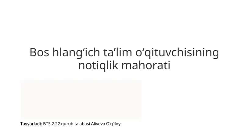 Notiqlik va nutq madaniyati 1