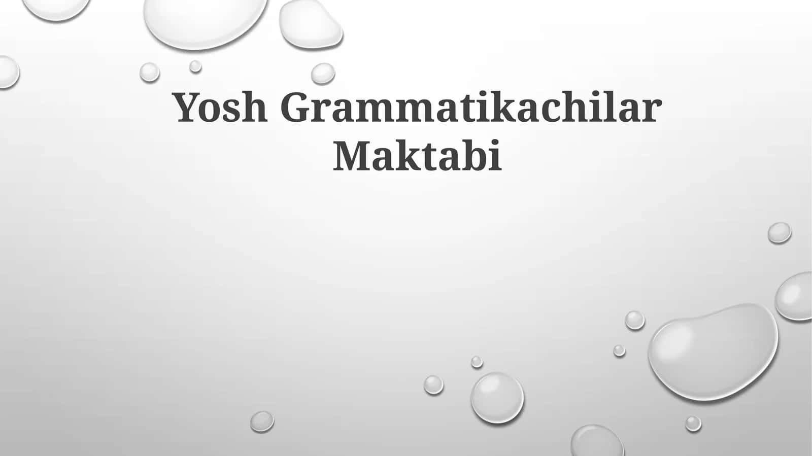 Yosh Grammatikachilar Maktabi 1