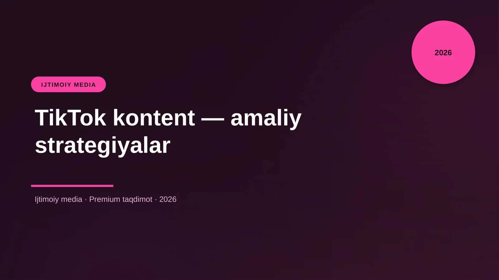 TikTok kontent — amaliy strategiyalar 1