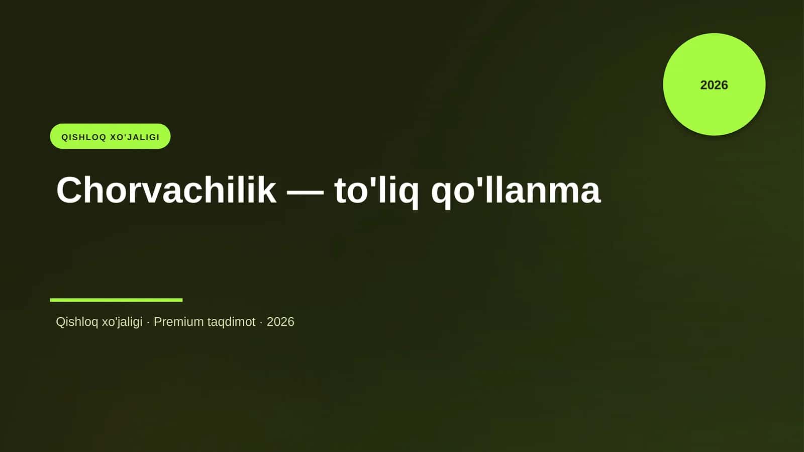 Chorvachilik — to'liq qo'llanma 1