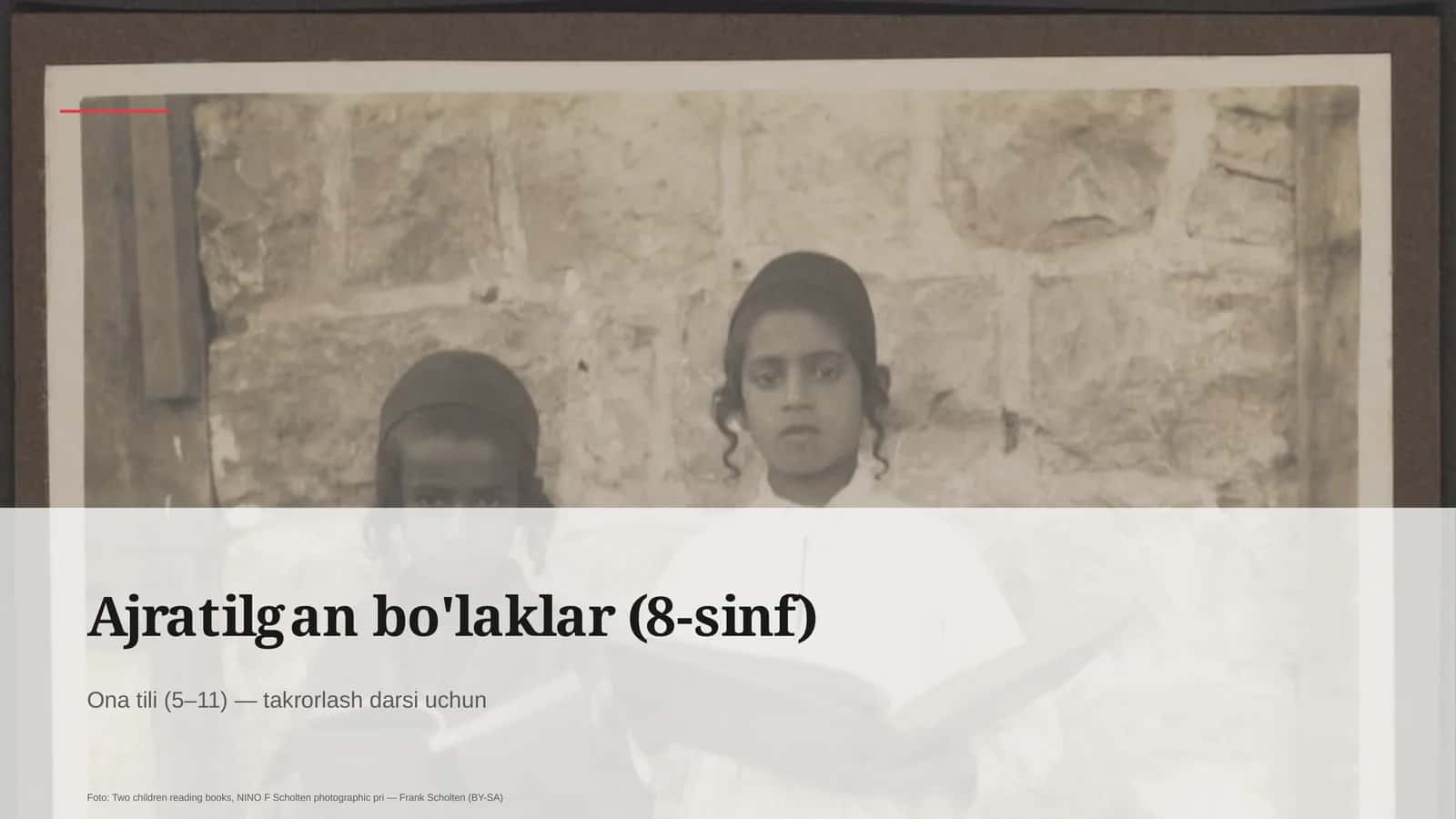 Ajratilgan bo'laklar (8-sinf) 1
