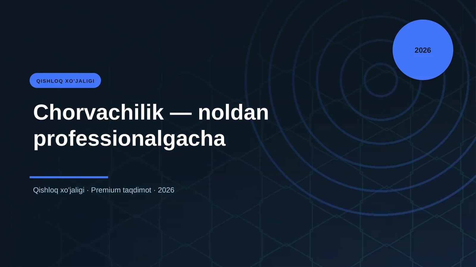 Chorvachilik — noldan professionalgacha 1