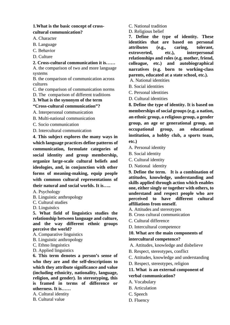 Cross-cultural communication 1
