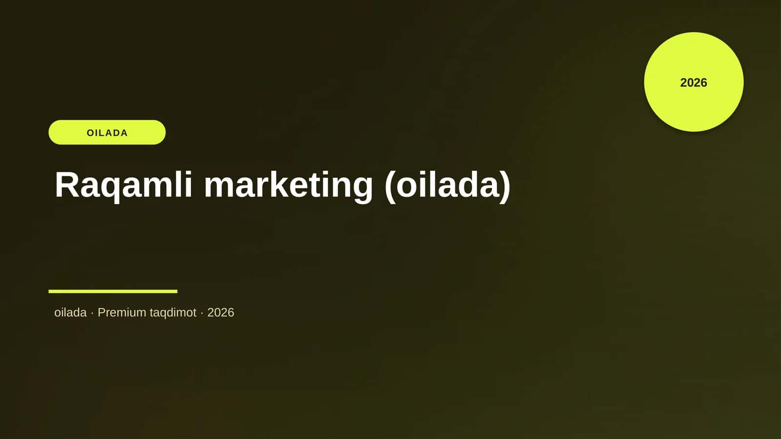 Raqamli marketing (oilada) 1