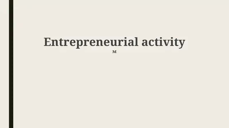 Entrepreneurial activity 1