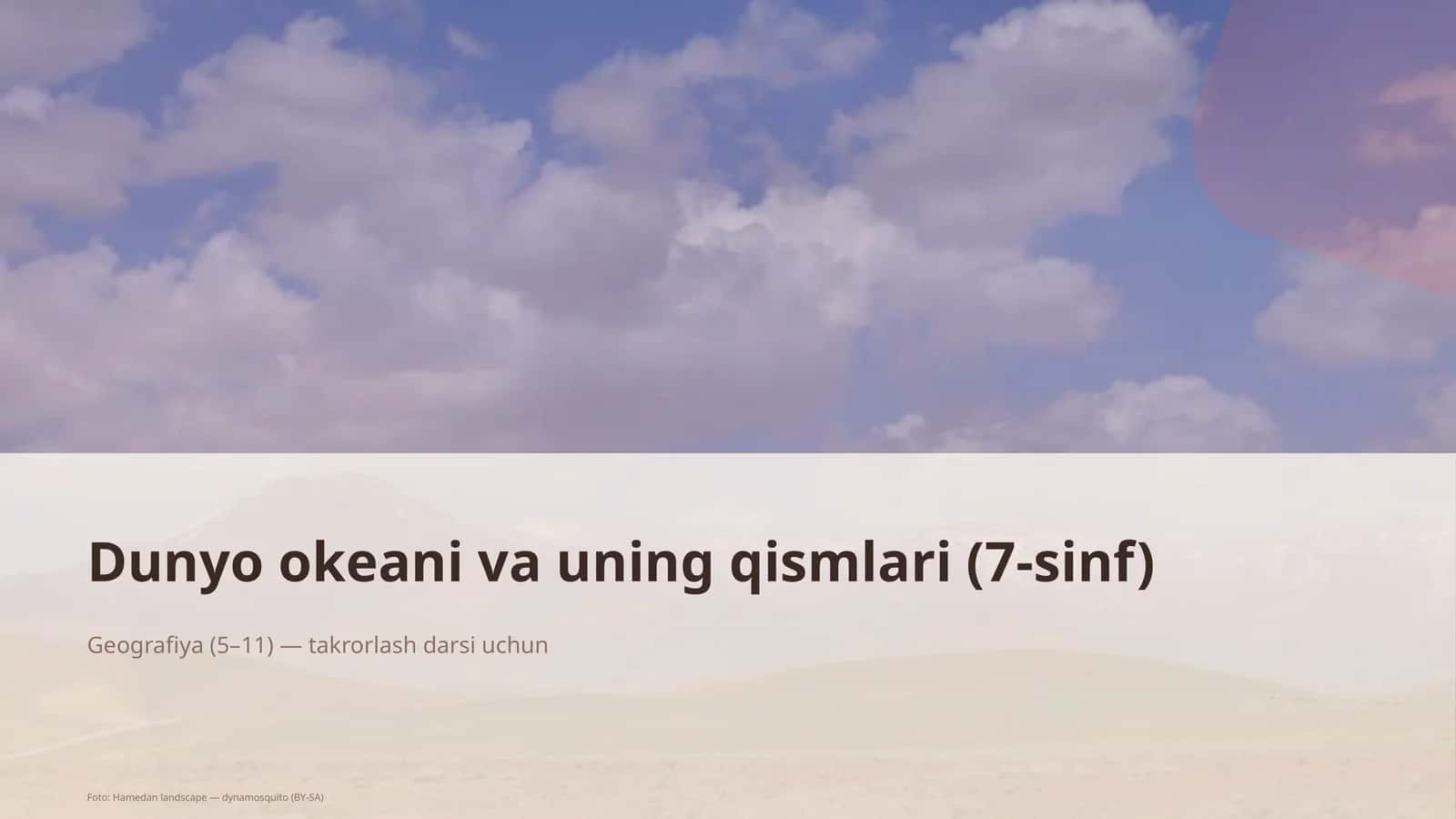 Dunyo okeani va uning qismlari (7-sinf) 1