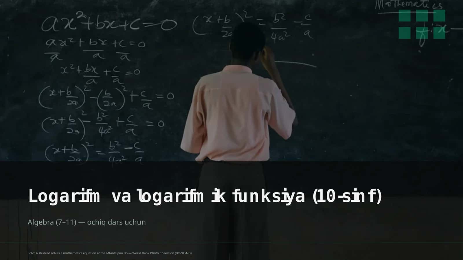 Logarifm va logarifmik funksiya (10-sinf) 1