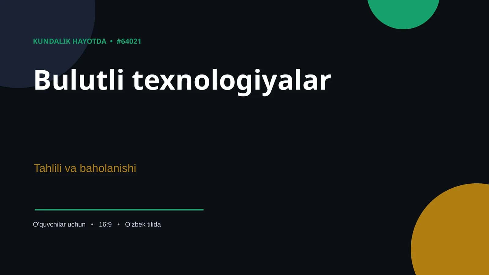 Bulutli texnologiyalar 1