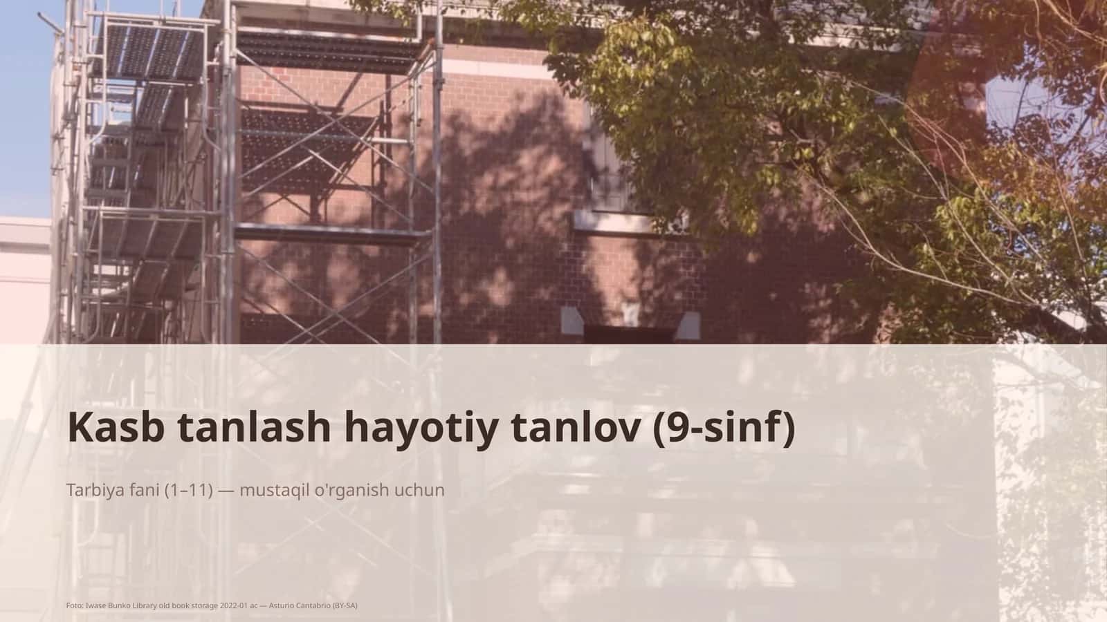 Kasb tanlash hayotiy tanlov (9-sinf) 1