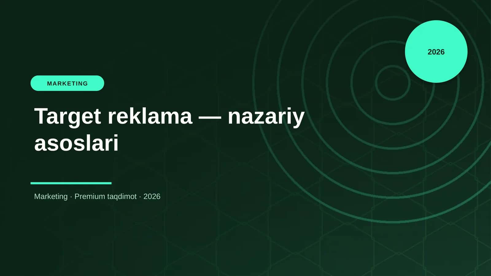 Target reklama — nazariy asoslari 1