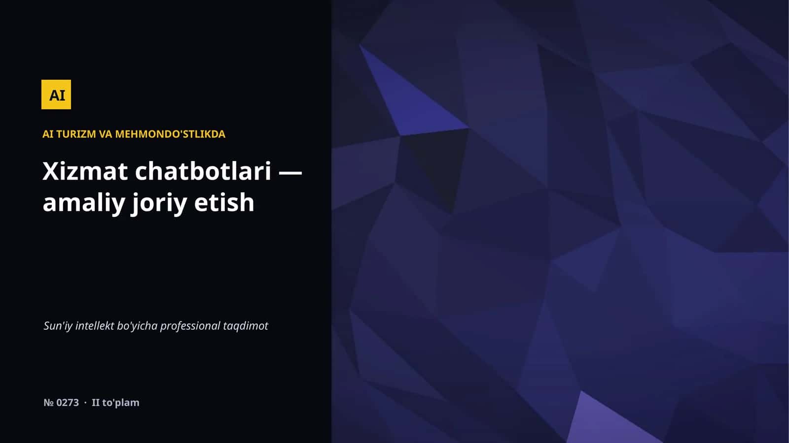 AI TURIZM VA MEHMONDO'STLIKDA 1